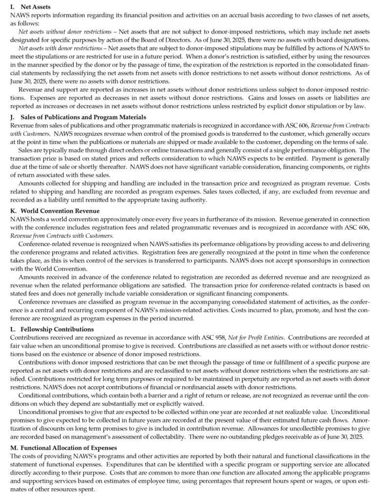 NAWS 2025 AR Auditors Report Notes 2